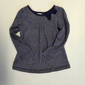 Gymboree Navy and White Striped Top with Bow